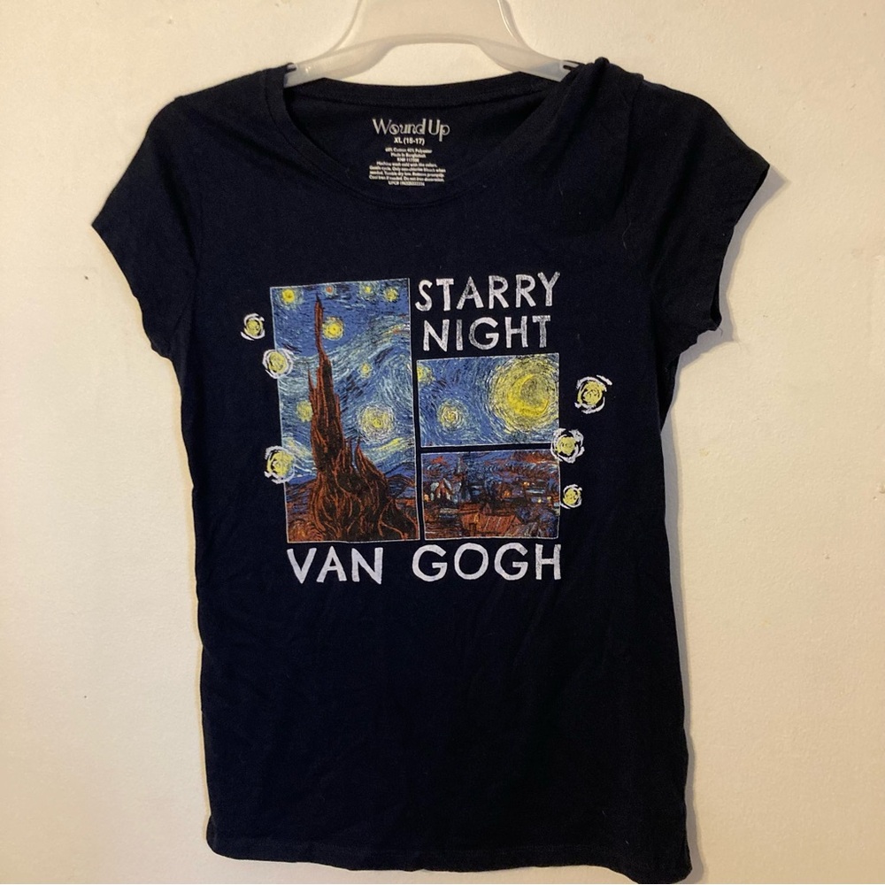 Van Gogh Starry night blue short sleeved t shirt Size Juniors Xl